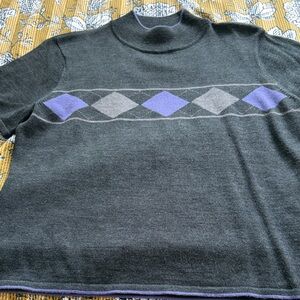 Gray and Purple Argyle Sweater